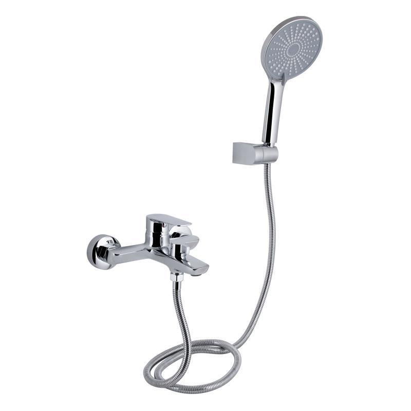 Смеситель для ванны латунный с лейкой и шлангом Qtap Leo New QTLEO259CRM45563 Chrome