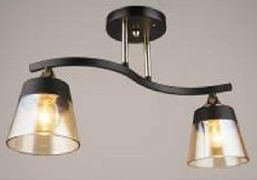 Люстра стелева Svet Лофт 3772/2 на два плафона Чорно-золотий (30832029)