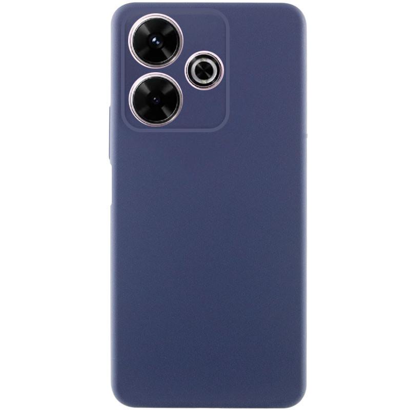 Противоударный чехол TPU GETMAN Liquid Silk Full Camera для Xiaomi Redmi 13 4G / Poco M6 4G Синий / Midnight Blue
