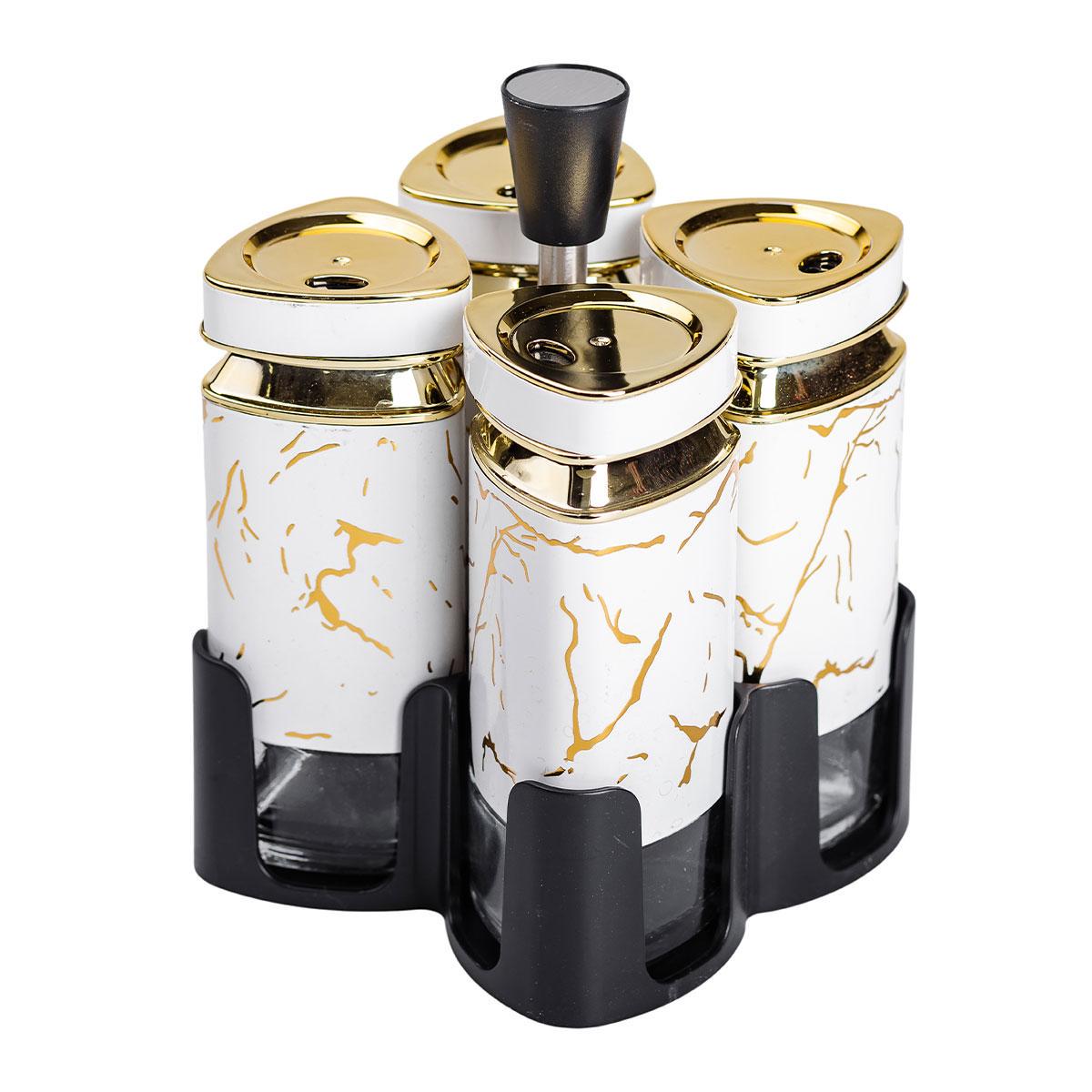 Набір баночок для спецій карусель 4 шт. 120 мл (HP-1330) - фото 3