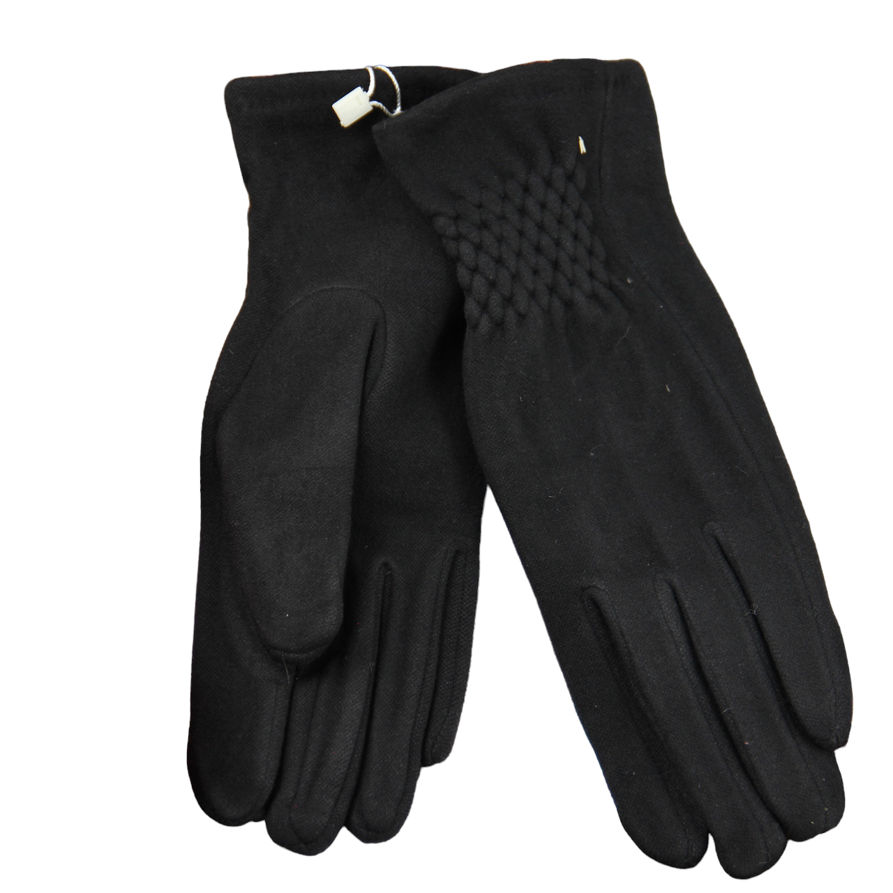 Перчатки женские велюровые с мехом с резиновой вставкой M Черный (34097)