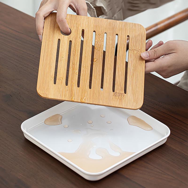 Набор для чайной церемонии дорожный керамический White Gray/Blue - фото 3 Набор для чайной церемонии дорожный керамический White Gray/Blue - фото 3