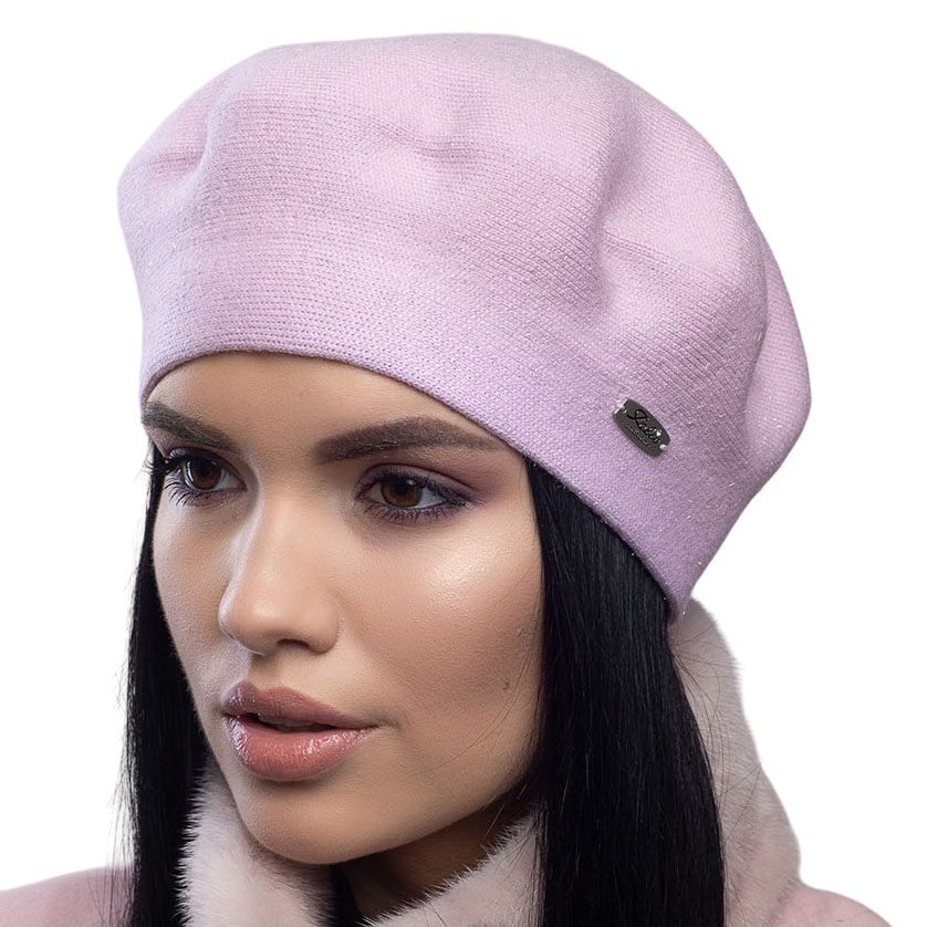 Берет женский Leks Сказка двойной с люрексом Сиреневый (129409)