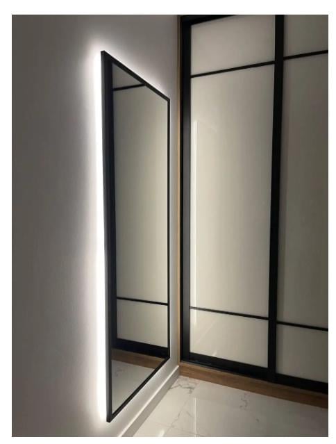 Дзеркало настінне з підсвіткою LED2290 в МДФ рамі 2000х800 мм Чорний (29464498) - фото 6