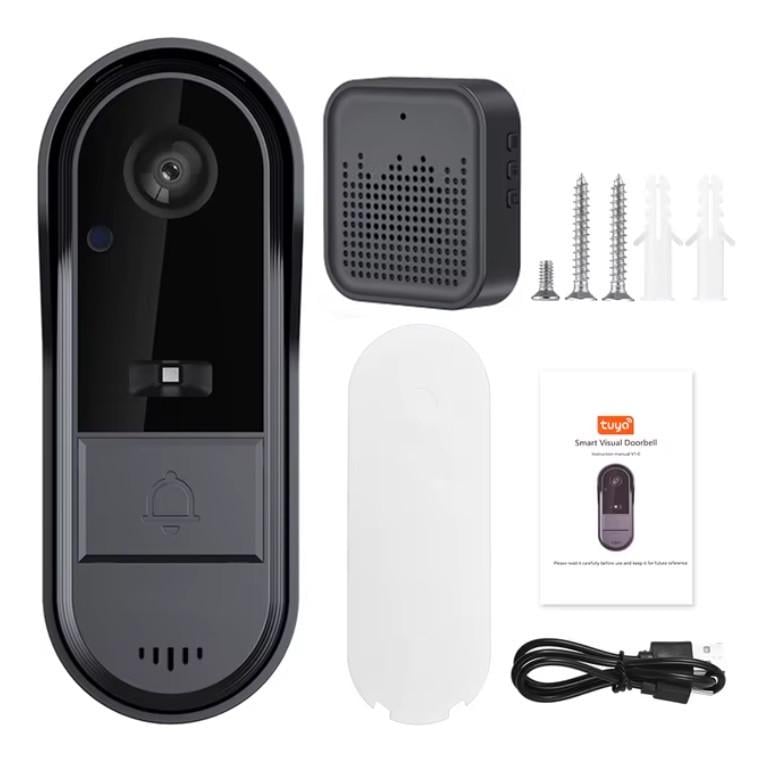 Відеодомофон бездротовий RIAS Smart Doorbell M9 Tuya APP Wi-Fi Black (3_05656) - фото 3