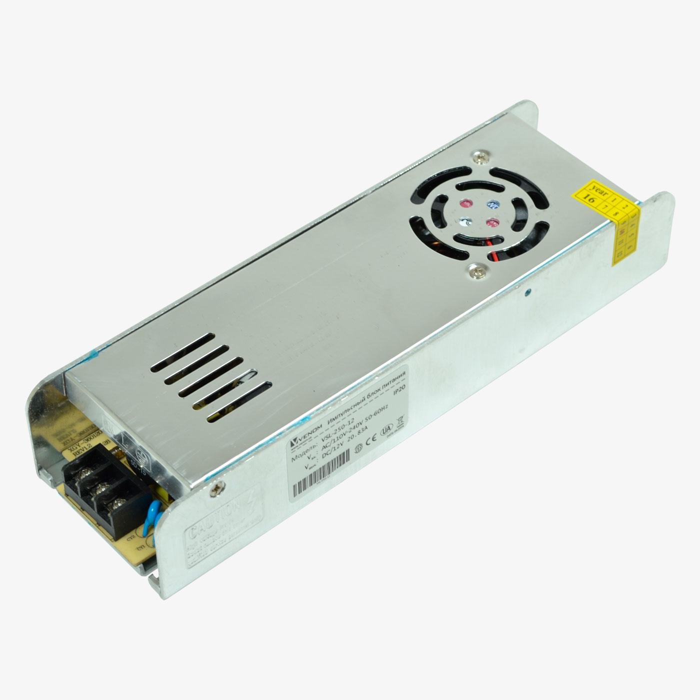 Блок питания VENOM негерметичный Slim Premium 12 V 250 Вт (4161)