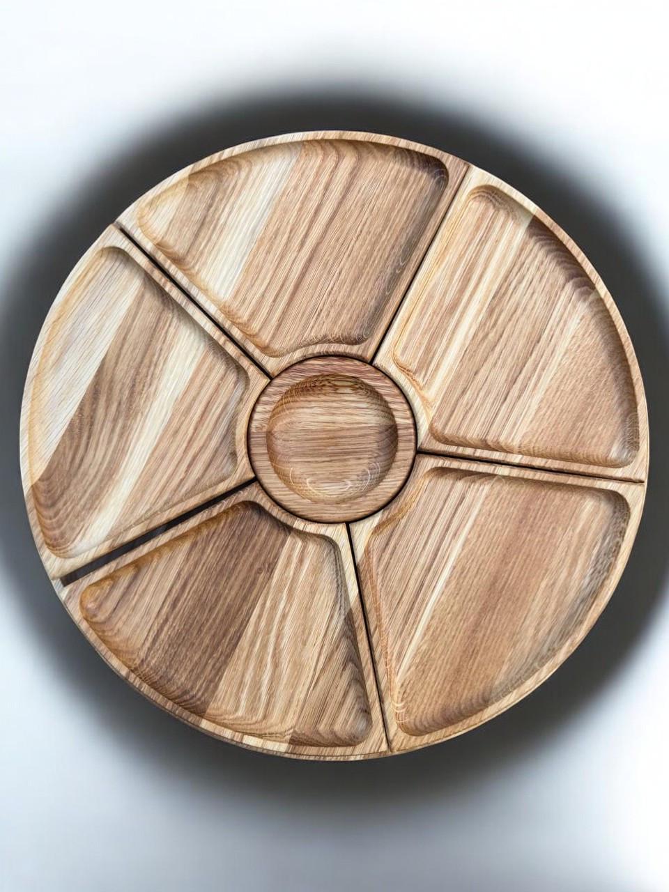 Менажница дубовая 5 секций и соус 35 см (1838572203) - фото 9