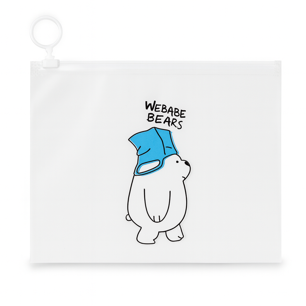 Папка-пенал з бігунком Ice bear We Bare Bears Білий Ми звичайні ведмеді А5 Різнокольоровий/Прозорий