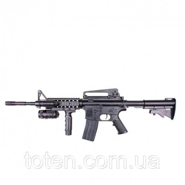 Автомат штурмовая винтовка Пневматическая Съемная сошка, лазер, фонарик, пульки 6 мм