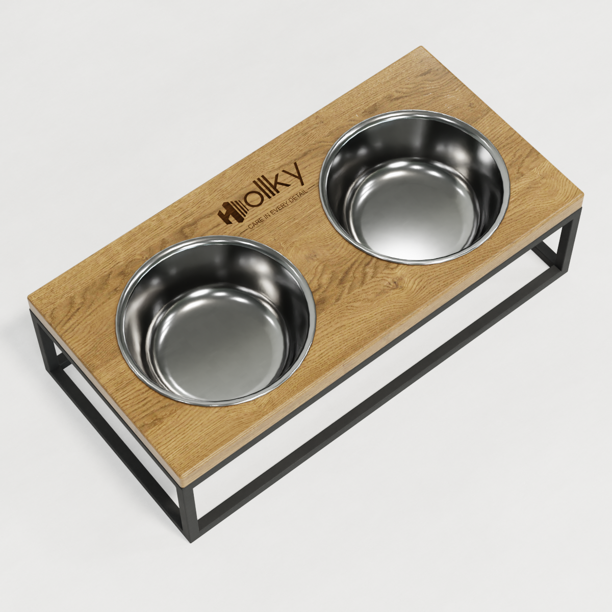 Миски на подставке для средних собак и больших котов Hollky Base M 2х0,95 л (BM-422110-GRNT) - фото 7 Миски на подставке для средних собак и больших котов Hollky Base M 2х0,95 л (BM-422110-GRNT) - фото 7