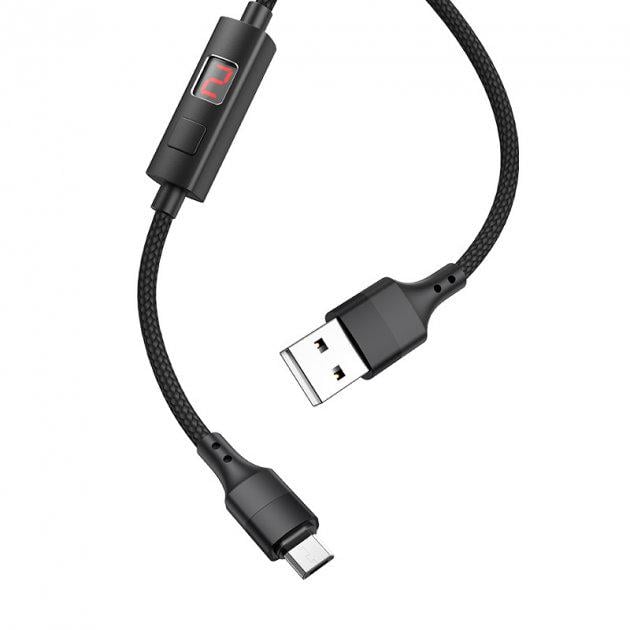 Кабель Hoco Micro USB Central Control Timing S13 120 см Black (40daac4a) - фото 6