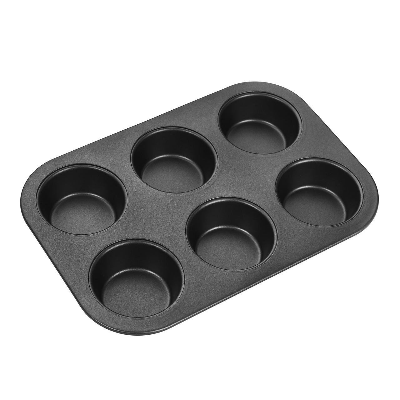 Форма для випікання кексів та маффінів на 6 осередків з антипригарним покриттям 26,5х18,5х2,8 см (1420525432)