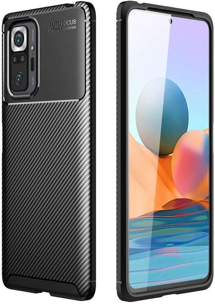 Чехол накладка Auto Focus Carbon для Xiaomi Redmi Note 10 Pro Black (20082-2B)