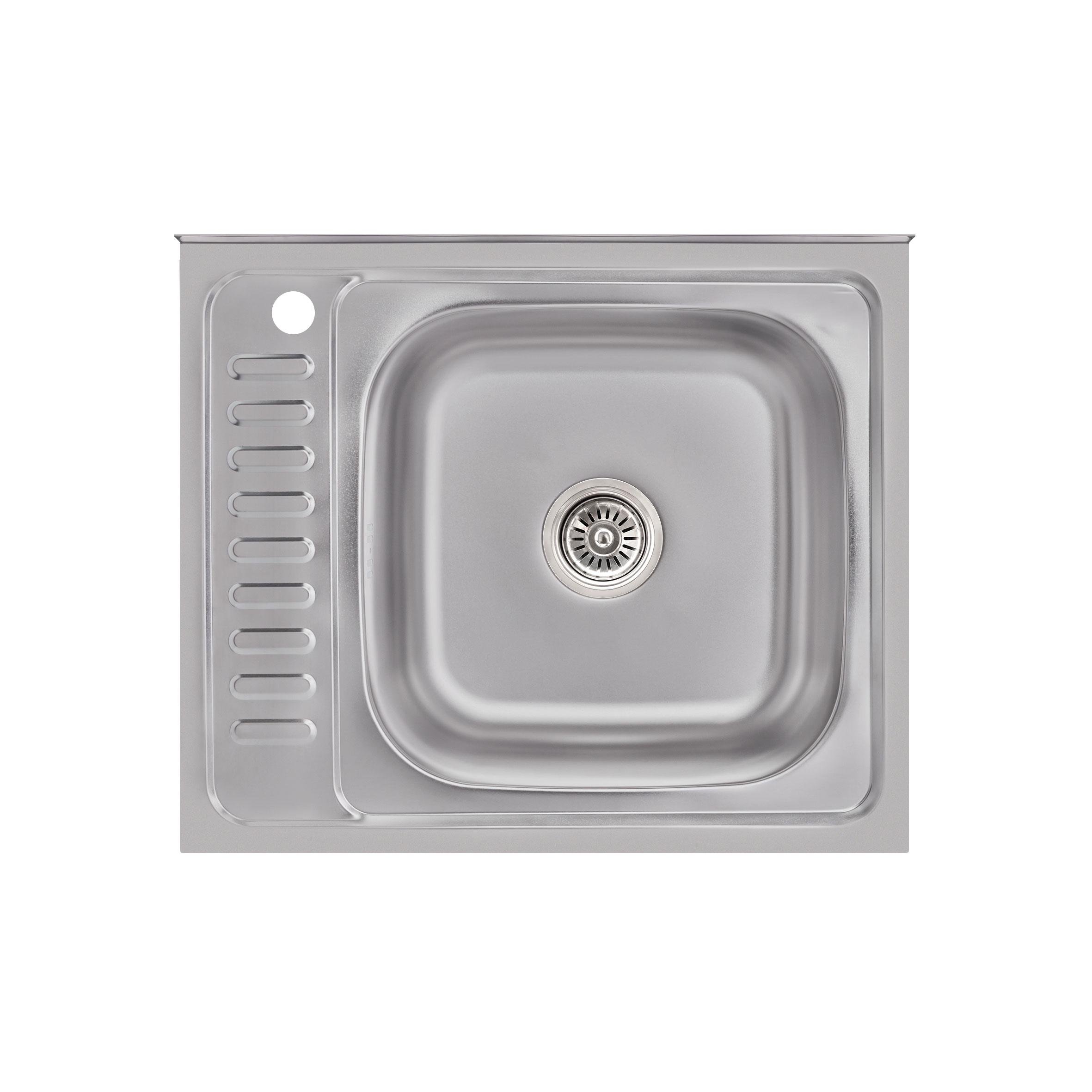 Накладная кухонная мойка Brinex из нержавеющей стали прямоугольная 6050-R 0,6 мм Satin (BRIN6050RSAT06)