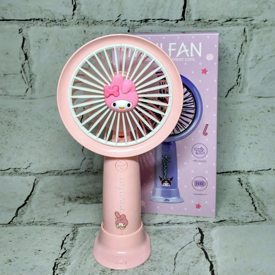 Детский портативный мини-вентилятор Мелоди 18 см Розовый (SD-02-2)