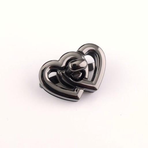 Замок для сумки Hearts поворотный 37х25х23 мм 1 шт. Черный никель (СФ3725з56) Замок для сумки Hearts поворотный 37х25х23 мм 1 шт. Черный никель (СФ3725з56)