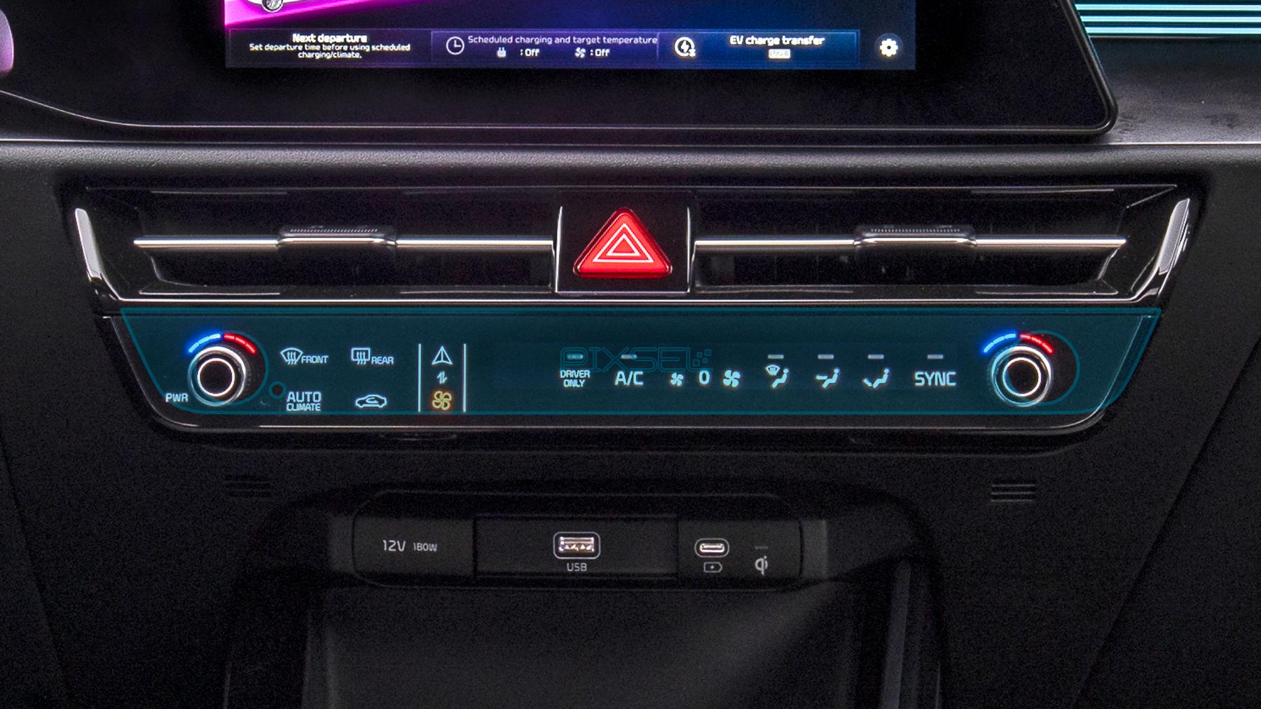 Стекло защитное Pixsel гибридный глянец на климат KIA NIRO 14“ 2022