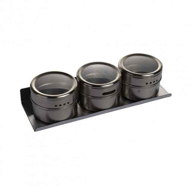 Набор для специй на магнитной подставке Benson 3 емкости (BN-188)