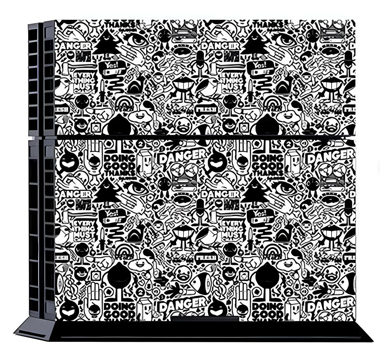 Наклейка виниловая Sony PlayStation PS4 Fat DualShock 4 Danger