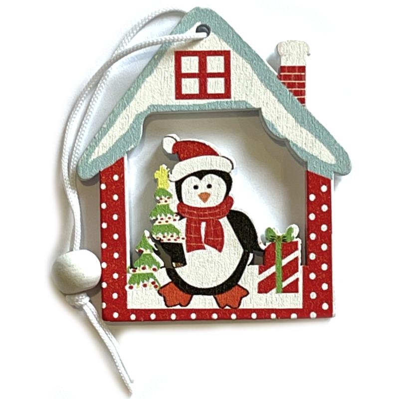 Іграшка ялинкова дерев'яна Happy New Year (581-2)