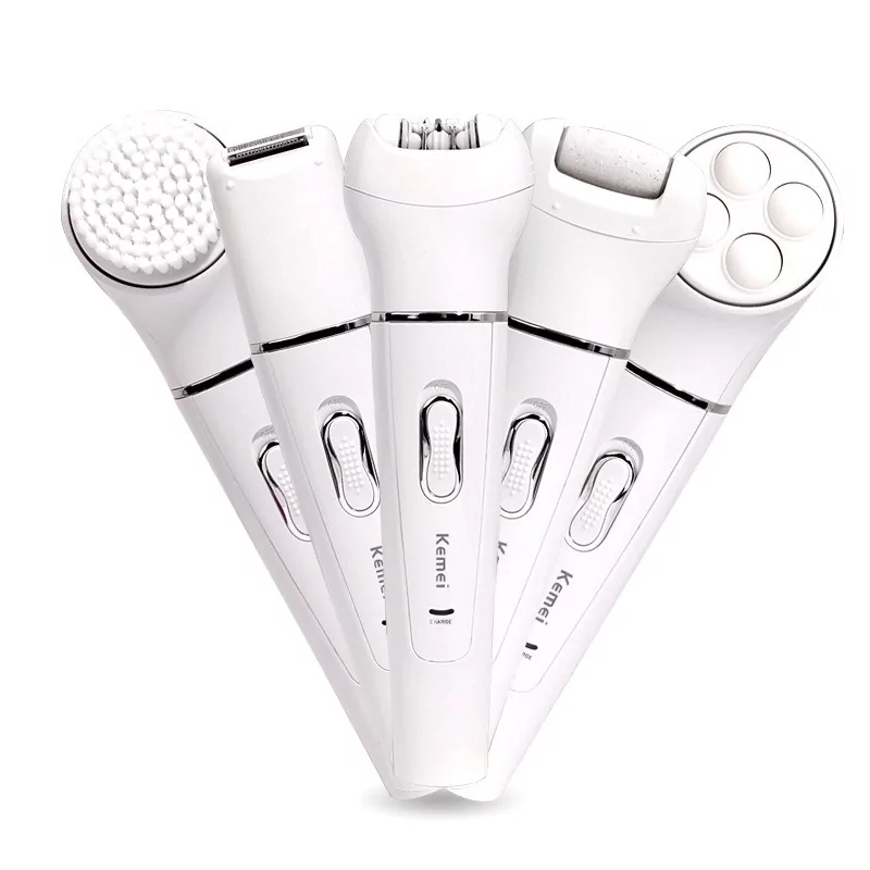 Эпилятор с насадками Kemei KM-2199 5в1 Белый - фото 8