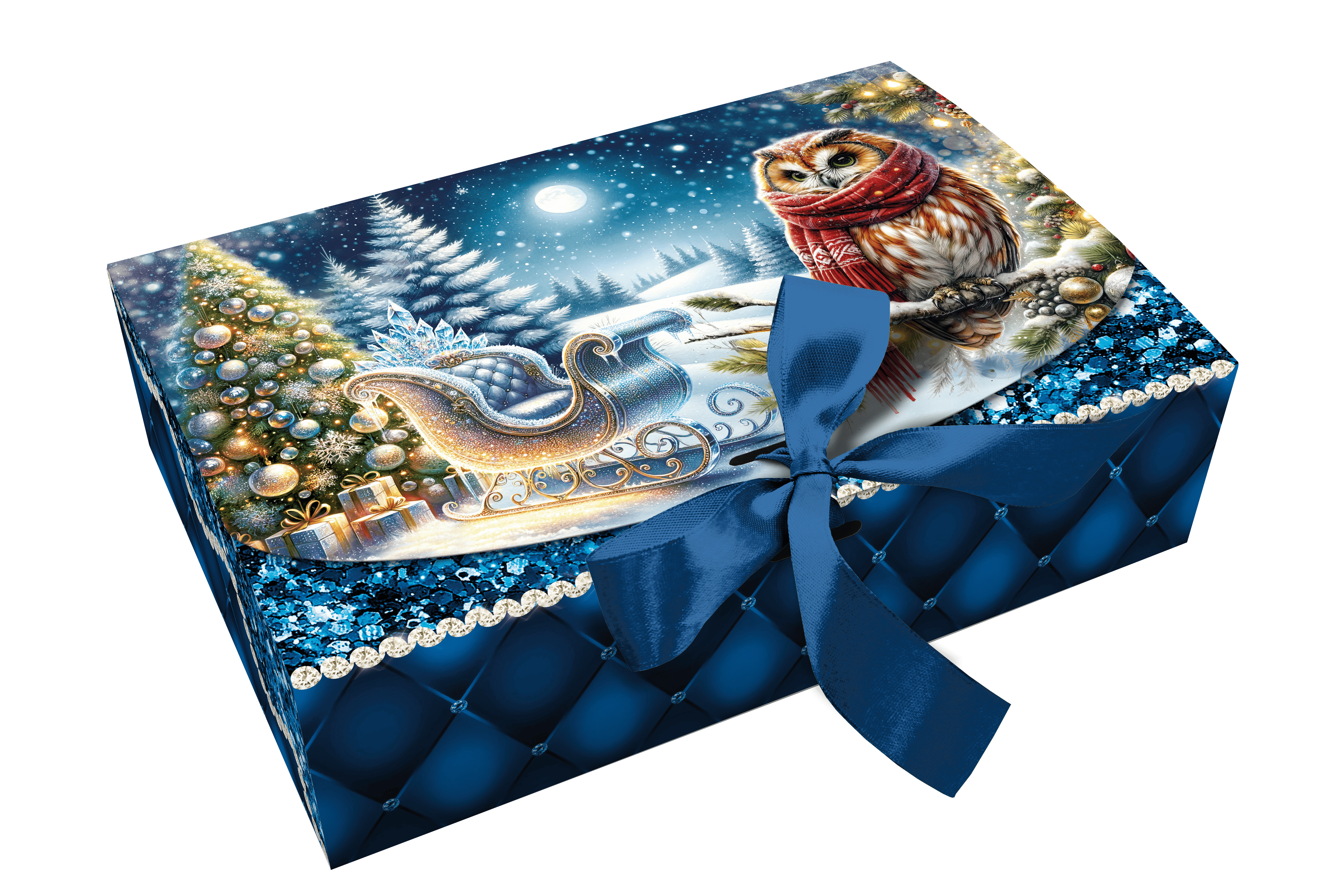 Коробка новогодняя Сова 1000 г 10 шт. (5-0211)