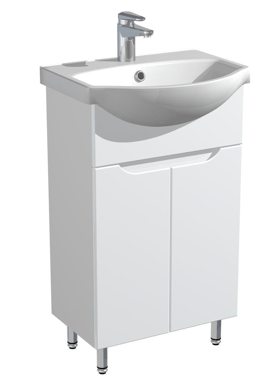 Тумба для ванної кімнати з умивальником Соло 50 Білий (30632023)