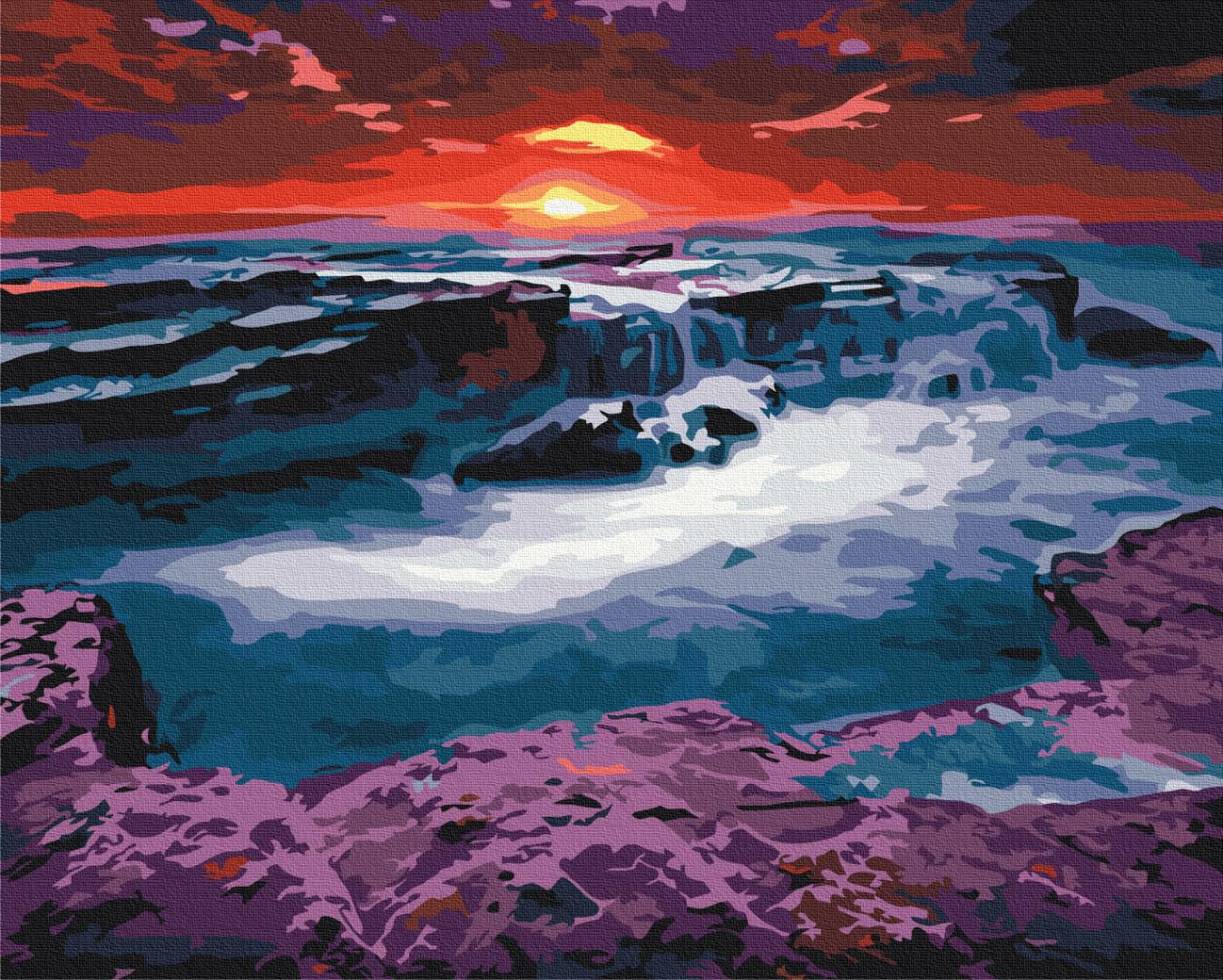 Картина по номерам Brushme Закат у водоспада 48x60 см (BS23748L)