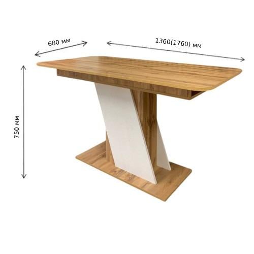 Стіл обідній розкладний Грейс 1760x680x750 мм Білий - фото 4