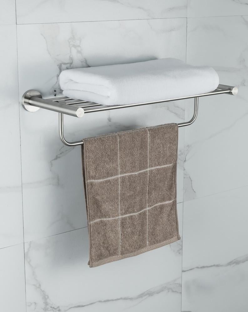 Полка с держателем для полотенец Frap F30124 нержавеющая сталь 600 мм - фото 3 Полка с держателем для полотенец Frap F30124 нержавеющая сталь 600 мм - фото 3