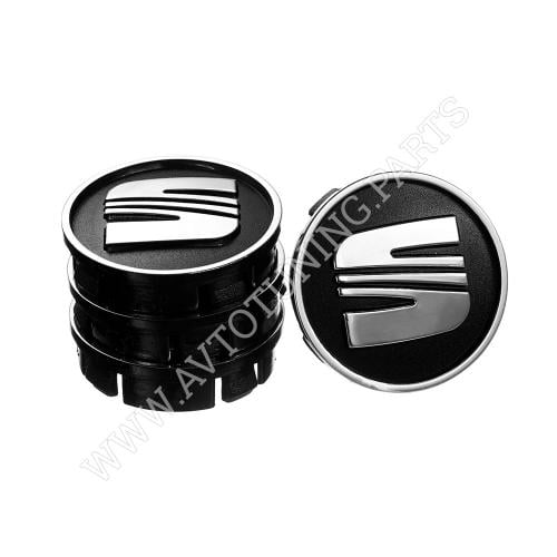 Заглушка колесного диска SEAT пластик 60x55 мм 4 шт.Black