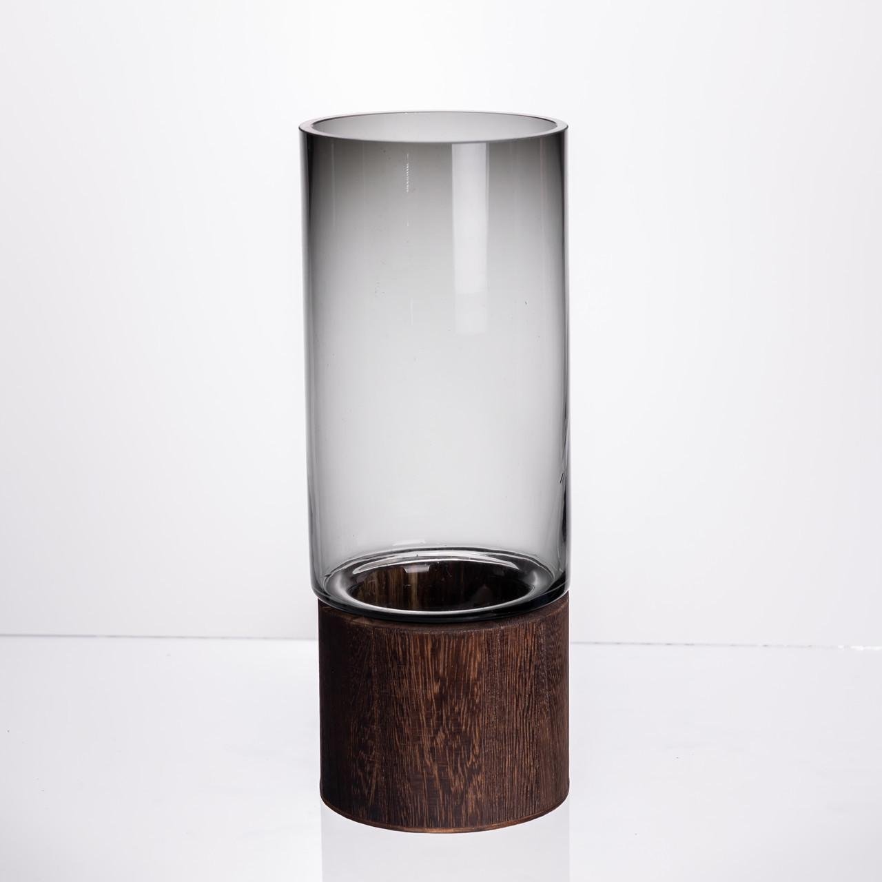 Ваза для цветов круглая стеклянная декоративная 25,5 см (HP-19-162-2)