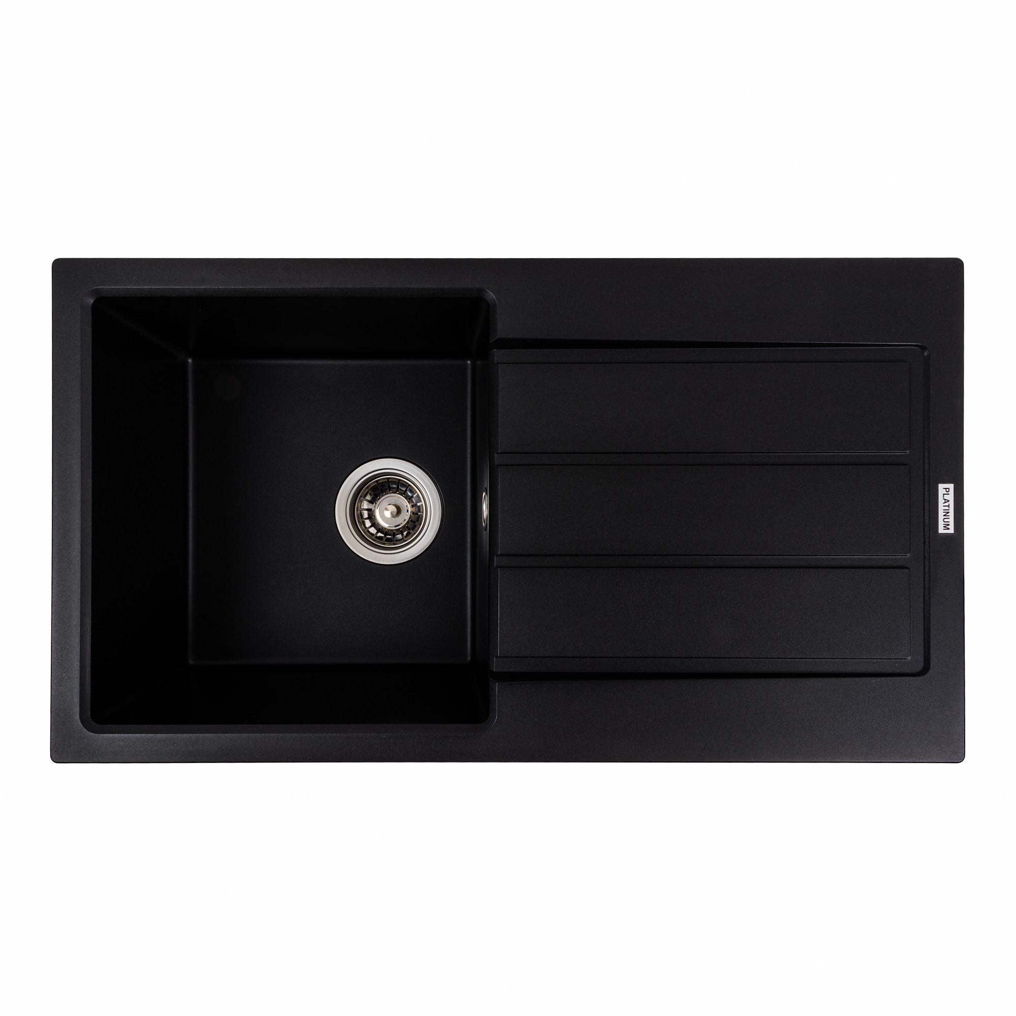 Мойка кухонная гранитная Platinum PLS-A41365 780x435 мм Черный (214872) Мойка кухонная гранитная Platinum PLS-A41365 780x435 мм Черный (214872)