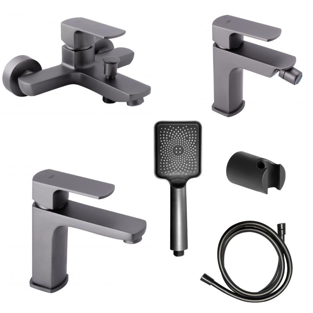 Набор смесителей для ванны Q-tap Lipno QTLIPNO1023101G45458 Графитовый (197489)