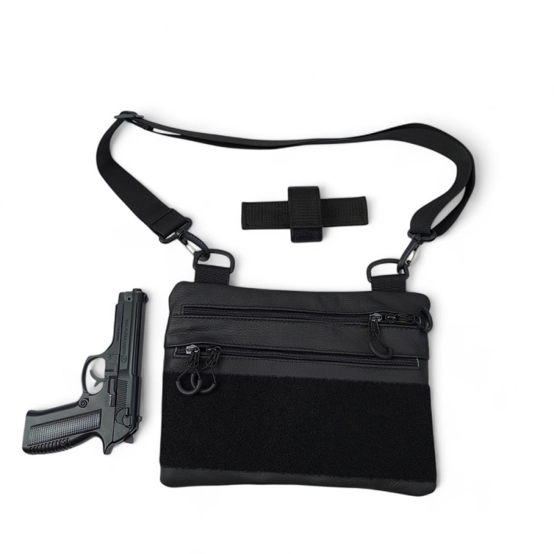 Сумка-кобура 6805 натуральная кожа Black (tf6805) - фото 9 Сумка-кобура 6805 натуральная кожа Black (tf6805) - фото 9