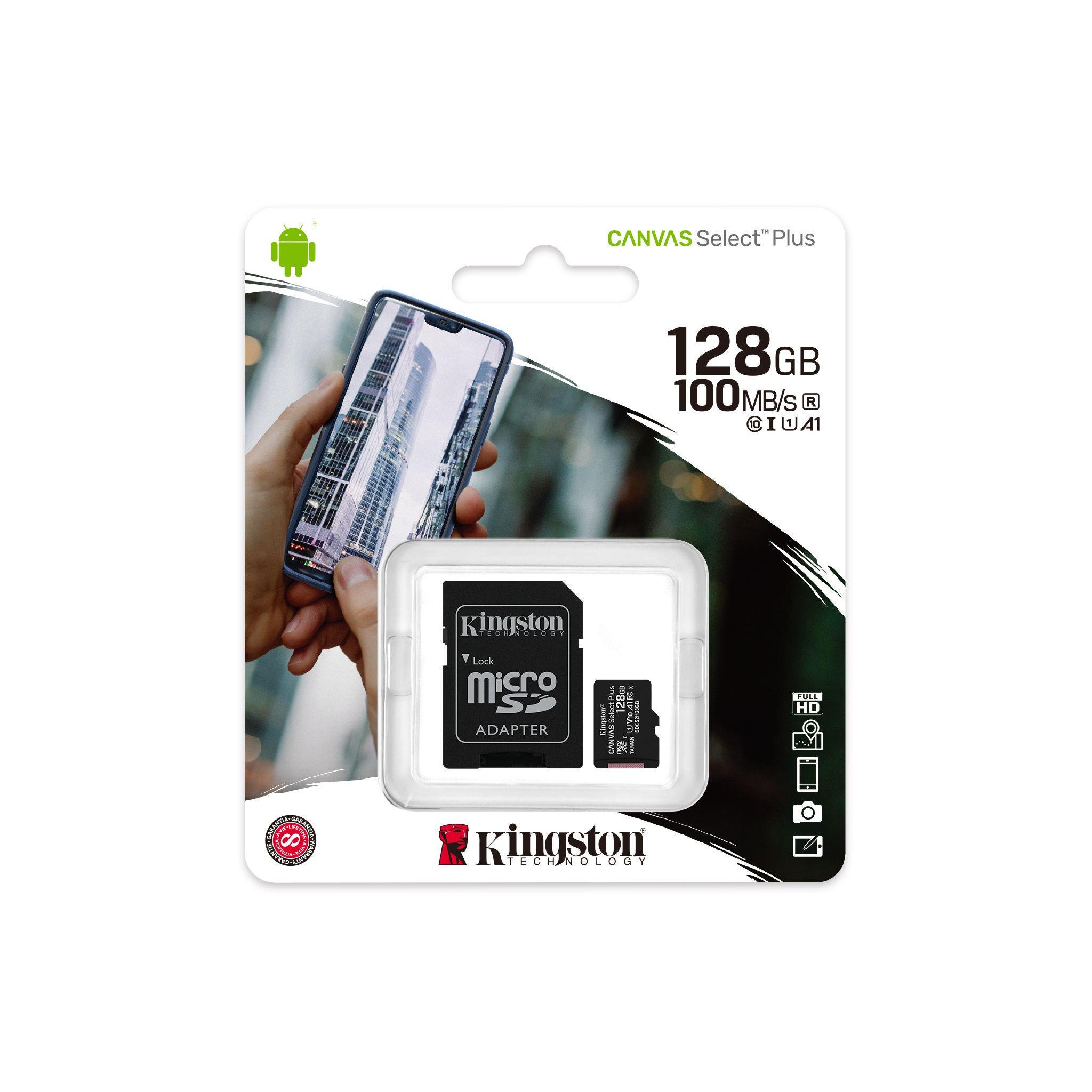 Карта памяти Kingston microSD 128 GB C10 UHS-I R100 MB/s с SD-адаптером (ERC-SDCS2/128GB) - фото 3