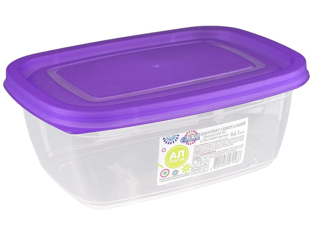 Контейнер Ал-Пластик №1 эконом универсальный прямоугольный 600 мл Прозрачный (MAP-71566) Контейнер Ал-Пластик №1 эконом универсальный прямоугольный 600 мл Прозрачный (MAP-71566)