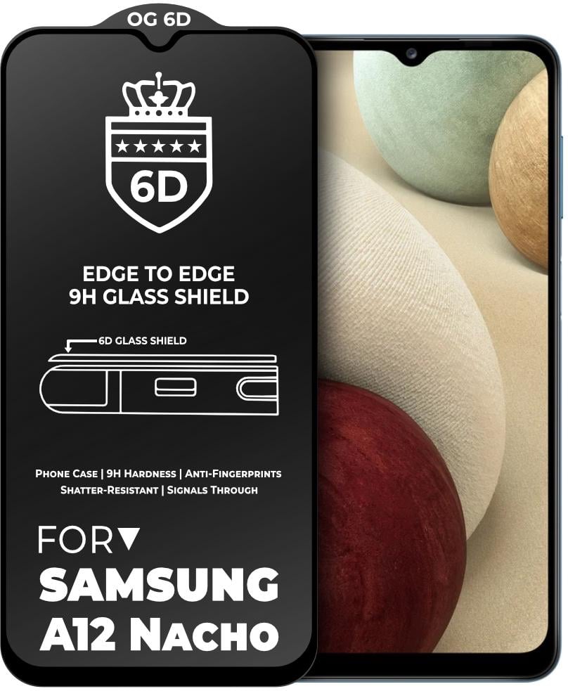 Защитное стекло 6D OG Crown для Samsung Galaxy A12 Nacho A127 Black (23782) Защитное стекло 6D OG Crown для Samsung Galaxy A12 Nacho A127 Black (23782)
