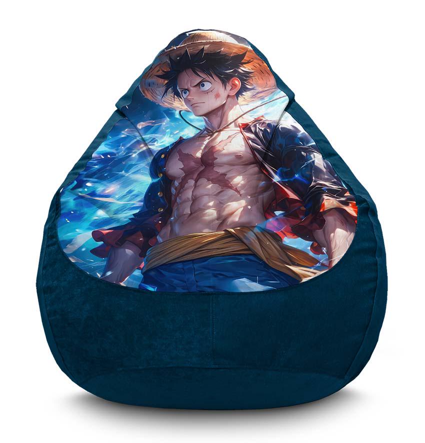 Кресло-мешок iPuff Luffy on the space background One Piece флок XL 80x110 см Синий (116956)