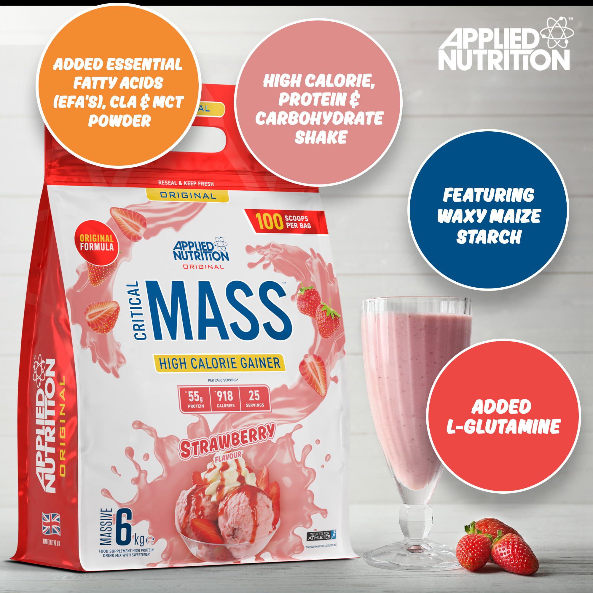 Гейнер Applied Nutrition Critical Mass Weight Gainer Strawberry 6 кг - фото 3