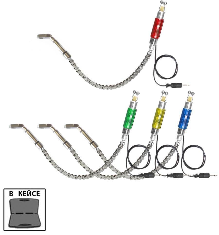 ᐉ Набор свингеров на велосипедной цепочке World4Carp SW33-4 с подсветкой