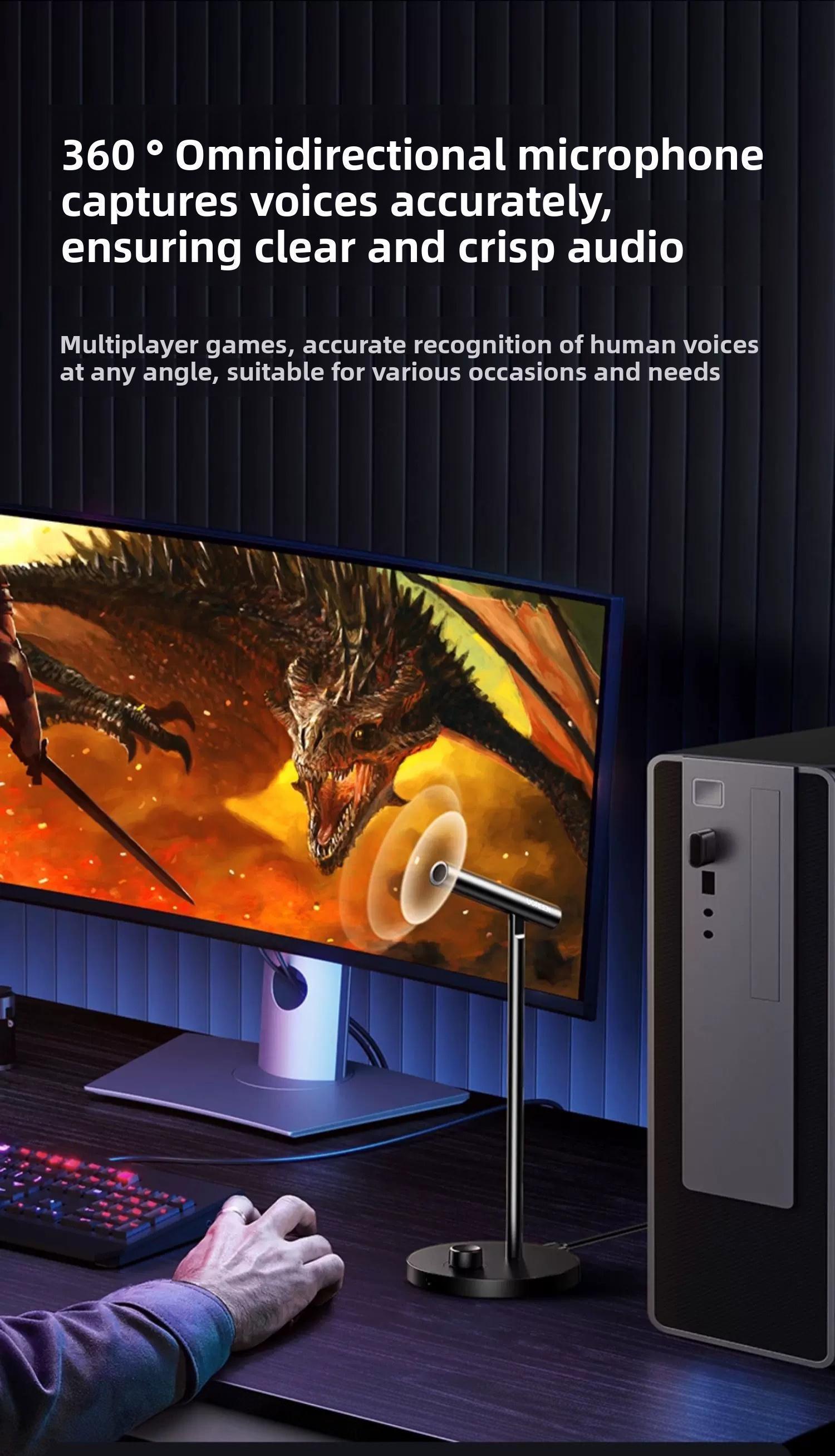 Мікрофон настільний Ugreen 360° 96 кГц/24 Чорний (55343) - фото 17 Мікрофон настільний Ugreen 360° 96 кГц/24 Чорний (55343) - фото 17