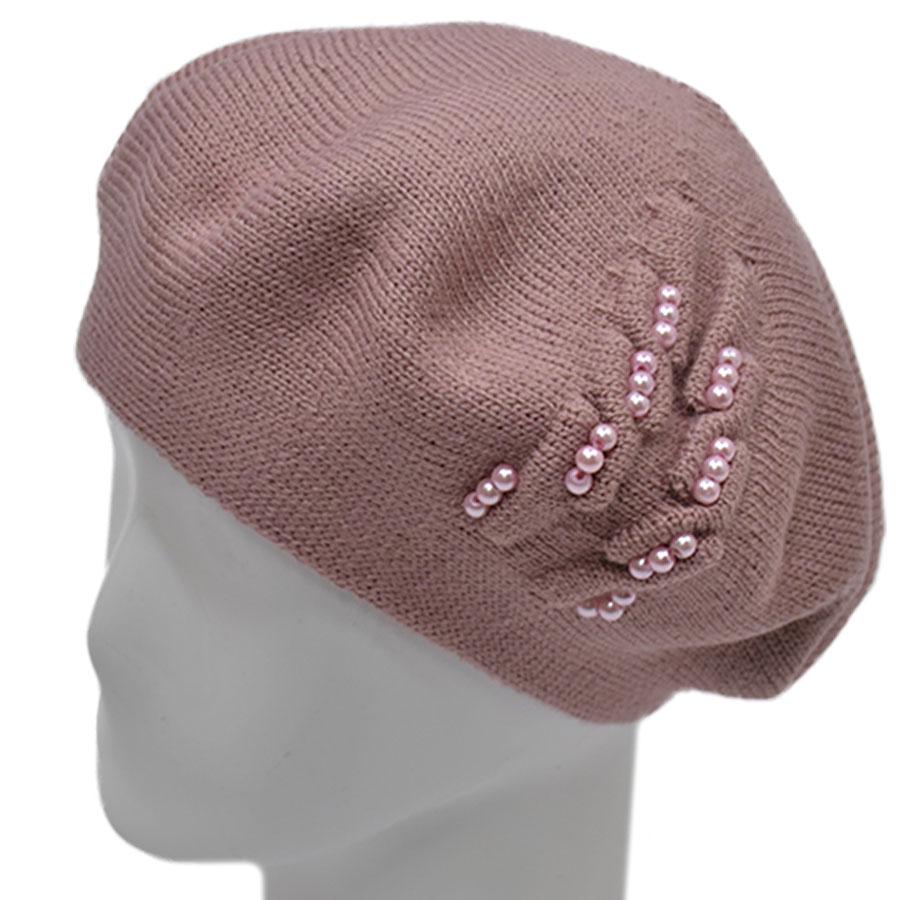 Берет женский Lirus Лейла двойной шерстяной р. 56-58 Светло-пудровый (68629)