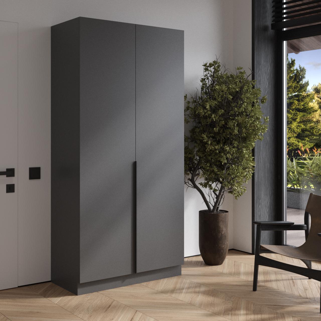 Шкаф распашной Viant Сити С5 950х500х2100 мм Антрацит