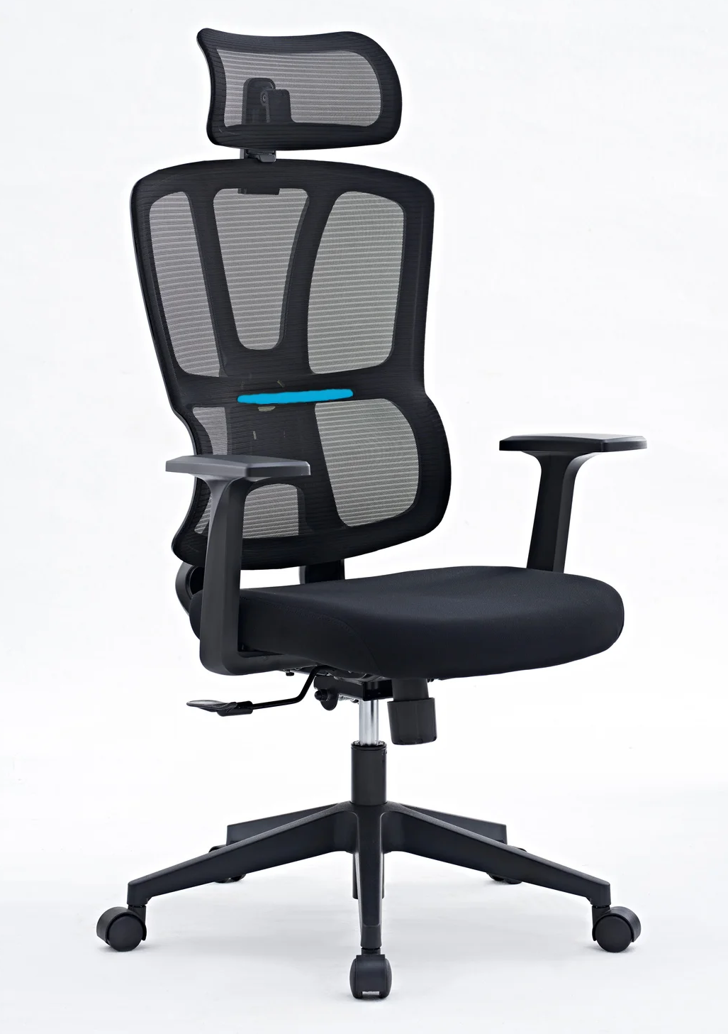 Офісне крісло Fregat Neova Black з сіткою AirMESH до 130 кг (FG-FNB (FG-FNB)