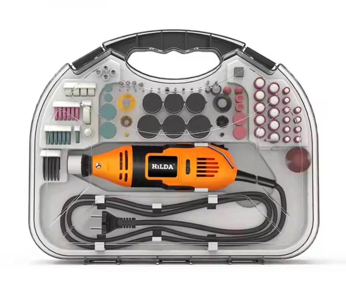 Бормашина мини-дрель/гравер HILDA MD200-B с комплектом насадок 200W (26568812)