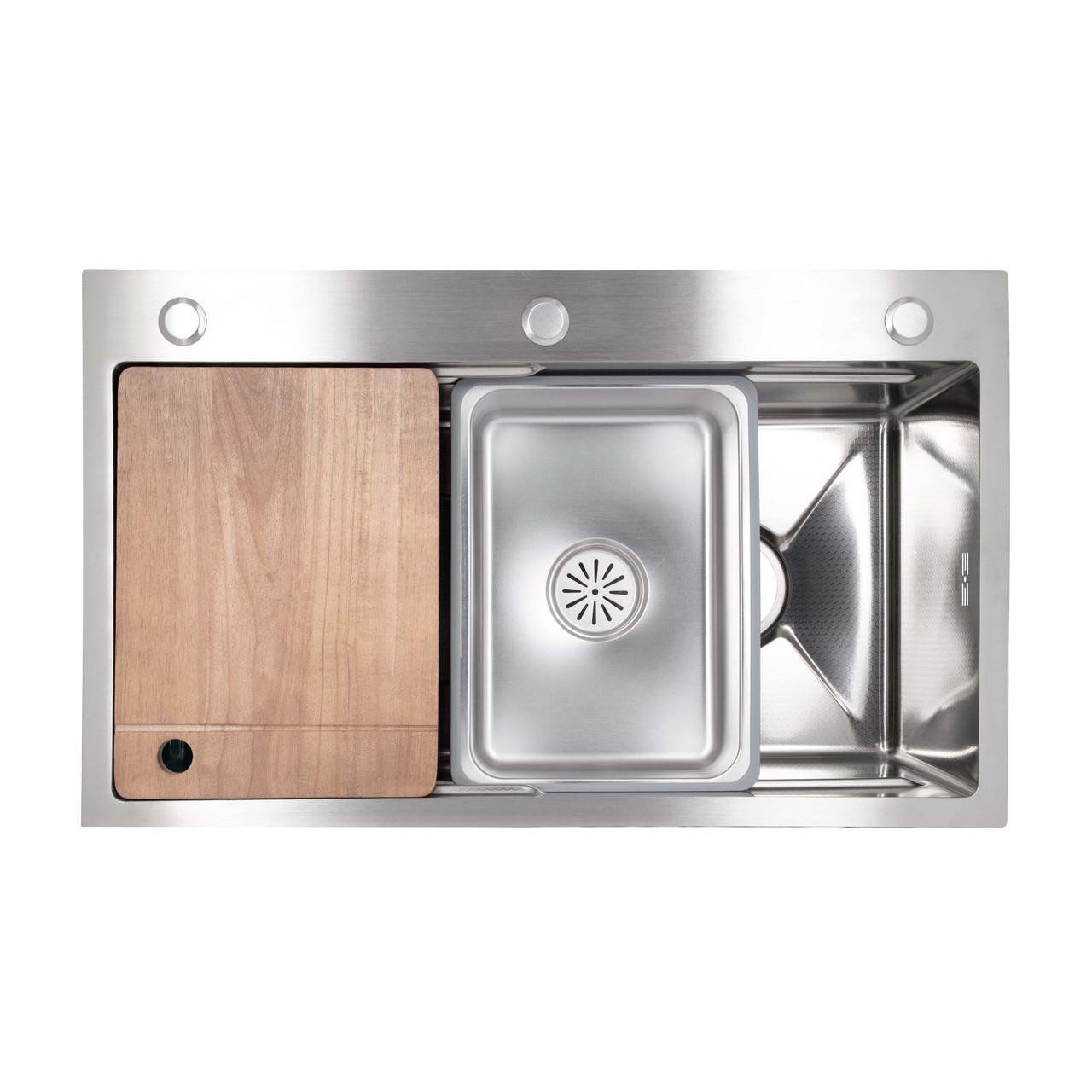 Мийка для кухні інтегрована Lidz Handmade H7545 Decor Honeycomb 3,0/1,0 мм (LDH7545DEC48372)