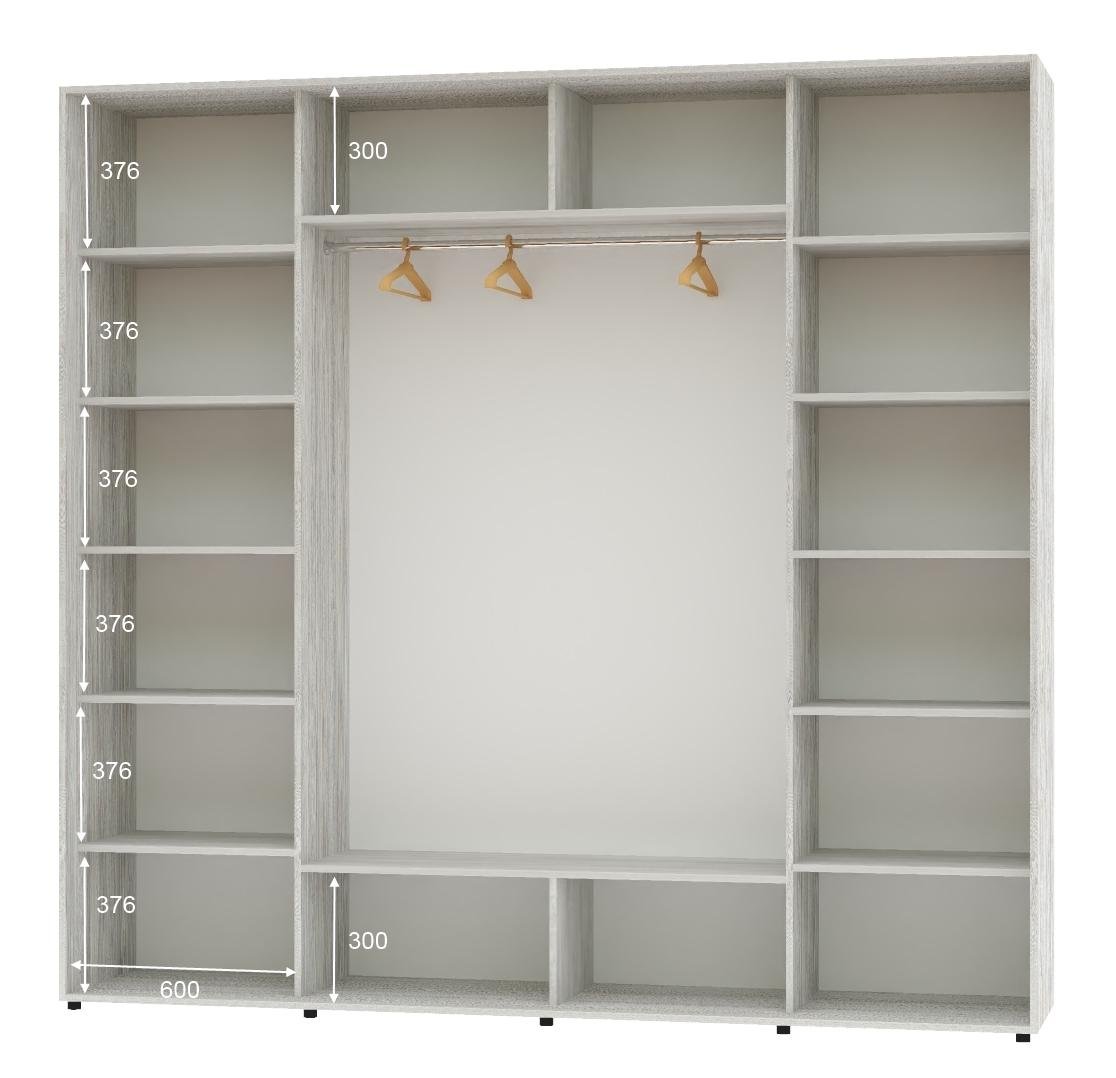 Шкаф-купе трехдверный Алекса ШК-05 ДСП 240х60х250 см Сосна натти - фото 2 Шкаф-купе трехдверный Алекса ШК-05 ДСП 240х60х250 см Сосна натти - фото 2