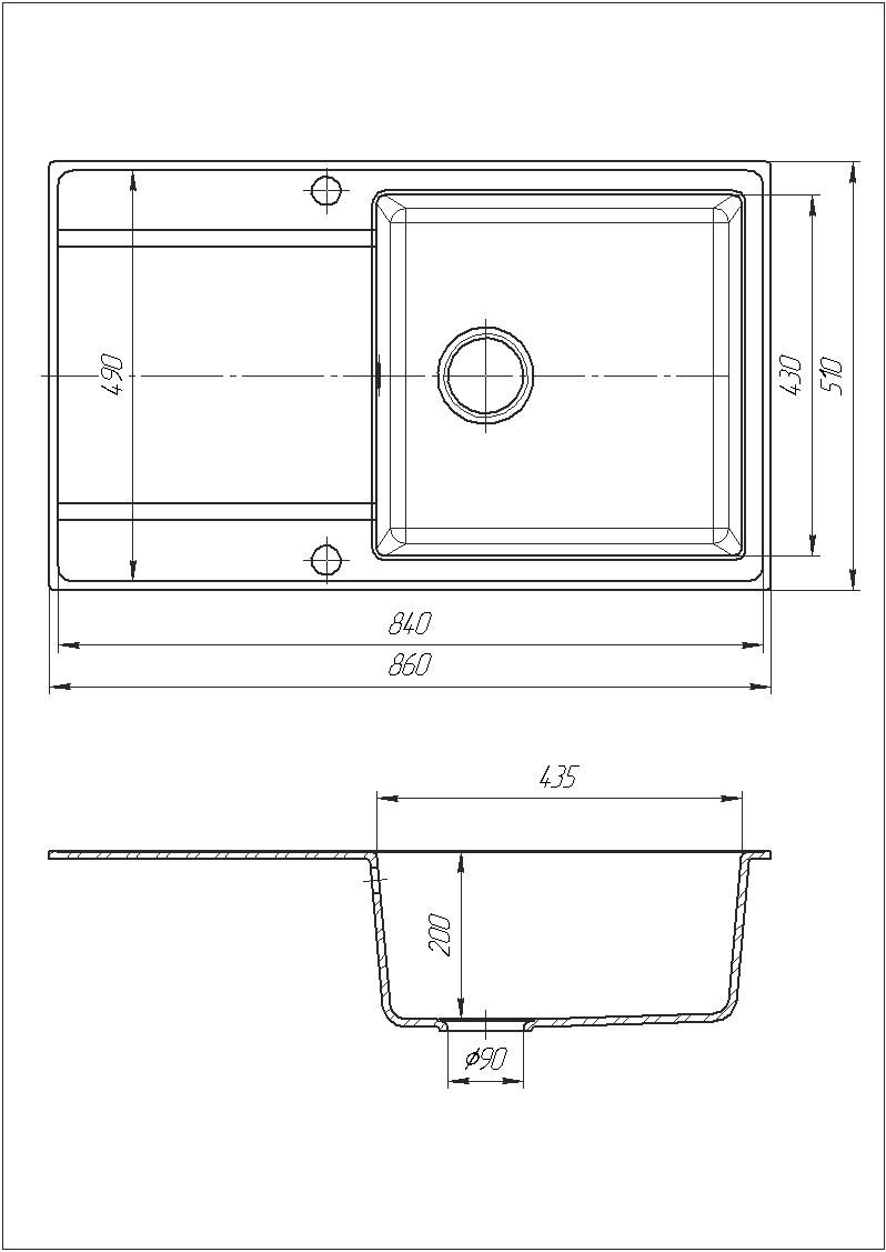 Мойка кухонная гранитная Romzha Jorum 86 Бежевый (RO410508) - фото 2