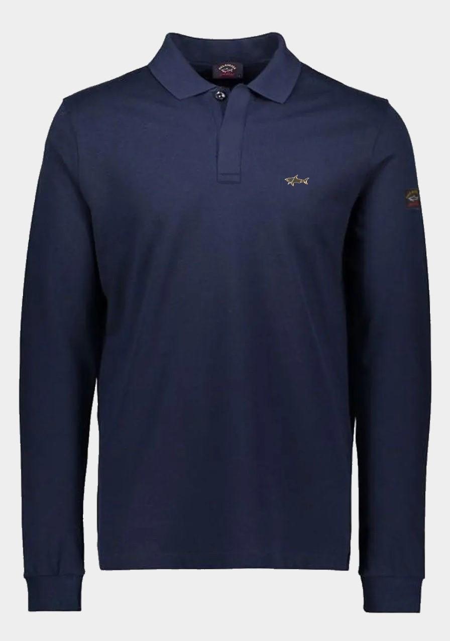 Поло мужское Paul&Shark Interlock PS-15700NV с длинным рукавом M Dark Navy (29060140)